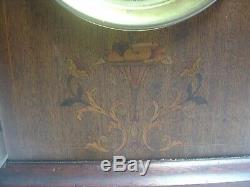 Vintage Seth Thomas 8 Day Round Top Mantle/shelf Clock 89c Flower Inlay, Works