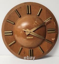 Vintage Seth Thomas Art Deco/Atomic Age Wood Wall Clock