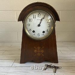 Vintage Seth Thomas Balloon Clock Inlaid Wood Case Read Description! Repair/part