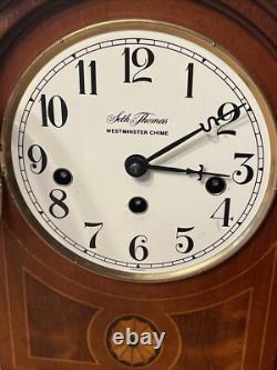 Vintage Seth Thomas Barrister Model Westminster Chime Inlaid Bracket Clock