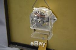 Vintage Seth Thomas Brass & Glass Mantel Clock MidCentury Modern Elomatic Box +