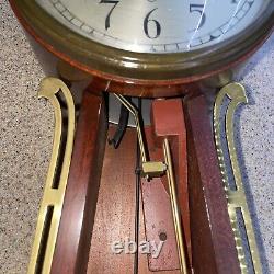 Vintage Seth Thomas Brookfield 6W Banjo Pendulum Wall Clock E899-159 With Key