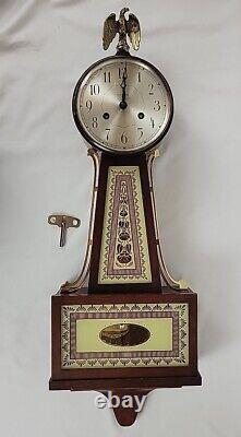 Vintage Seth Thomas Brookfield E 530 Wall Clock With Key And Pendulum