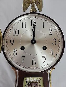 Vintage Seth Thomas Brookfield E 530 Wall Clock With Key And Pendulum