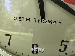 Vintage Seth Thomas Bubble Face School Industrial Clock Chrome Bezel 14 Tested