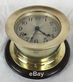 Vintage Seth Thomas Bulkhead Ships Clock, With Chime. German Made, Nautical