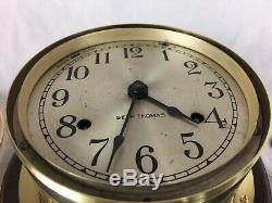 Vintage Seth Thomas Bulkhead Ships Clock, With Chime. German Made, Nautical