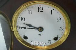 Vintage Seth Thomas Clock Mantle Mantel Time Strike Wind Up Porcelain Face Wood