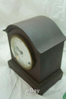 Vintage Seth Thomas Clock Mantle Mantel Time Strike Wind Up Porcelain Face Wood