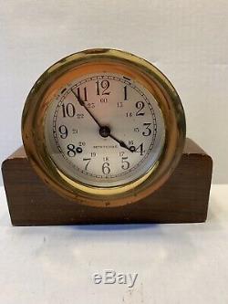 Vintage Seth Thomas Corsair Ship Bell Nautical clock E537-000 As Is No Key