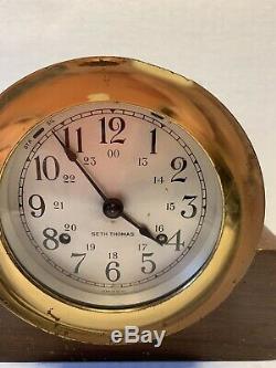 Vintage Seth Thomas Corsair Ship Bell Nautical clock E537-000 As Is No Key