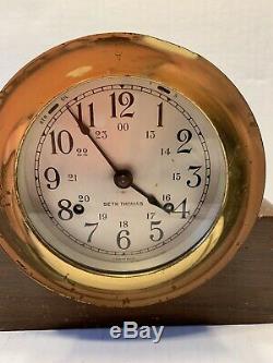 Vintage Seth Thomas Corsair Ship Bell Nautical clock E537-000 As Is No Key