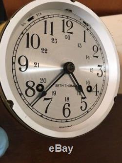 Vintage Seth Thomas Corsair Ships Strike Clock With Stand