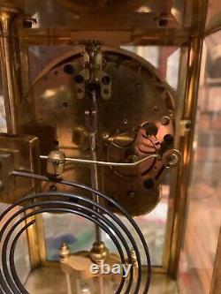 Vintage Seth Thomas Crystal Regulator 2 Door Brass Mantel Clock For Parts/Repair