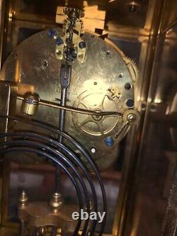 Vintage Seth Thomas Crystal Regulator 2 Door Brass Mantel Clock For Parts/Repair