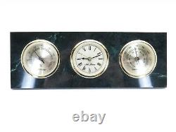 Vintage Seth Thomas Desk Weather Station Set in Marble Clock/Hygro/Thermometer