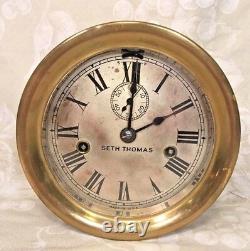 Vintage Seth Thomas Double Spring Railroad Clock Not Running