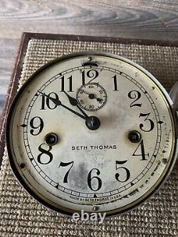 Vintage Seth Thomas Double Wind Clock Ships Clock Seth Thomas Clocks