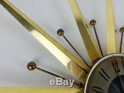Vintage Seth Thomas E618 mid century modern danish Starburst wall clock antique