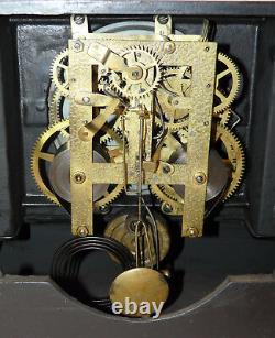 Vintage Seth Thomas F Kroeber Cast Iron Mantel Clock INV13344