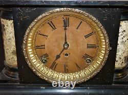 Vintage Seth Thomas F Kroeber Cast Iron Mantel Clock INV13344