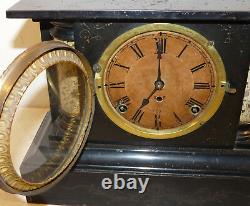 Vintage Seth Thomas F Kroeber Cast Iron Mantel Clock INV13344