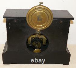 Vintage Seth Thomas F Kroeber Cast Iron Mantel Clock INV13344