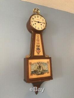 Vintage Seth Thomas Germany Key Wind War of 1812 31 Banjo Clock