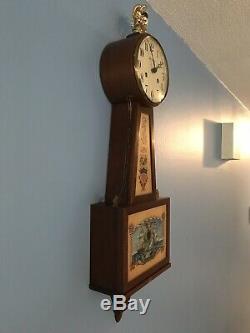 Vintage Seth Thomas Germany Key Wind War of 1812 31 Banjo Clock
