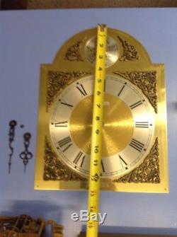 Vintage Seth Thomas Grandfather Clock Parts Pieces Face Weights Movement Chains