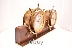 Vintage Seth Thomas Helmsman Clock E537-001 Ships bell & barometer with stand