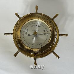 Vintage Seth Thomas Helmsman E537-011 1508 Weather Barometer Brass Nautical USA