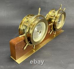 Vintage Seth Thomas Helmsman Nautical Clock & Weather Barometer E537-001
