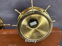 Vintage Seth Thomas Helmsman Nautical Clock & Weather Barometer E537-001