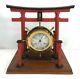 Vintage Seth Thomas Japanese Tori Gate Clock Display