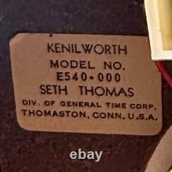 Vintage Seth Thomas Kenilworth striking Mantel Clock Model E540-000 RARE. Works