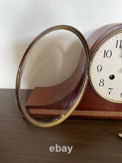 Vintage Seth Thomas Lynton-2W MCM Art Deco Mantle 8 Day Clock with Key