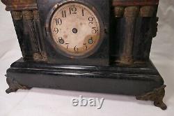 Vintage Seth Thomas Mantle Clock Cabinet With Pillars & Lion Heads Cab Only