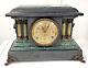 Vintage Seth Thomas Mantle Clock Classical Pillar Faux Marble Works (426)