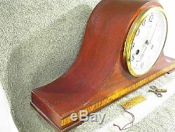 Vintage Seth Thomas Mantle Clock With Key Wood Chimes E531-000 Germany USA