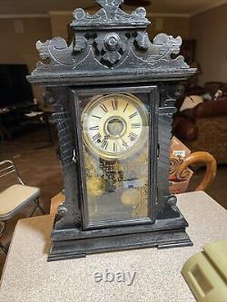 Vintage Seth Thomas Mantle Parlor Clock WithAlarm RUNS Well