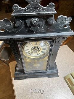 Vintage Seth Thomas Mantle Parlor Clock WithAlarm RUNS Well