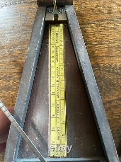 Vintage Seth Thomas Metronome Wood Case Piano Clock Timer Pendulum Wind Up