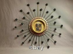 Vintage Seth Thomas Mid-Century Modern Starburst Atomic Wall Clock