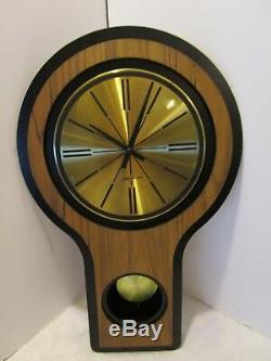 Vintage Seth Thomas Mid Century Pendulum Wall Clock Modern Retro Atomic 22 ¼ T