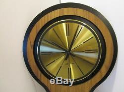 Vintage Seth Thomas Mid Century Pendulum Wall Clock Modern Retro Atomic 22 ¼ T