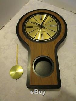 Vintage Seth Thomas Mid Century Pendulum Wall Clock Modern Retro Atomic 22 ¼ T