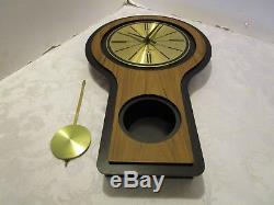 Vintage Seth Thomas Mid Century Pendulum Wall Clock Modern Retro Atomic 22 ¼ T