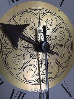 Vintage Seth Thomas Mid Century Starburst Atomic Wall Clock 18 Working