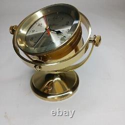 Vintage Seth Thomas Model No. 1044 Schooner Brass Swivel Desk Clock 7 3/4